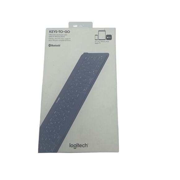 Logitech Keys To Go Keyboard Bluetooth Phone Stand Teal Portable Slim - Picture 1 of 7